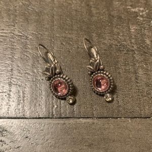 Brighton pink crystal drop earrings